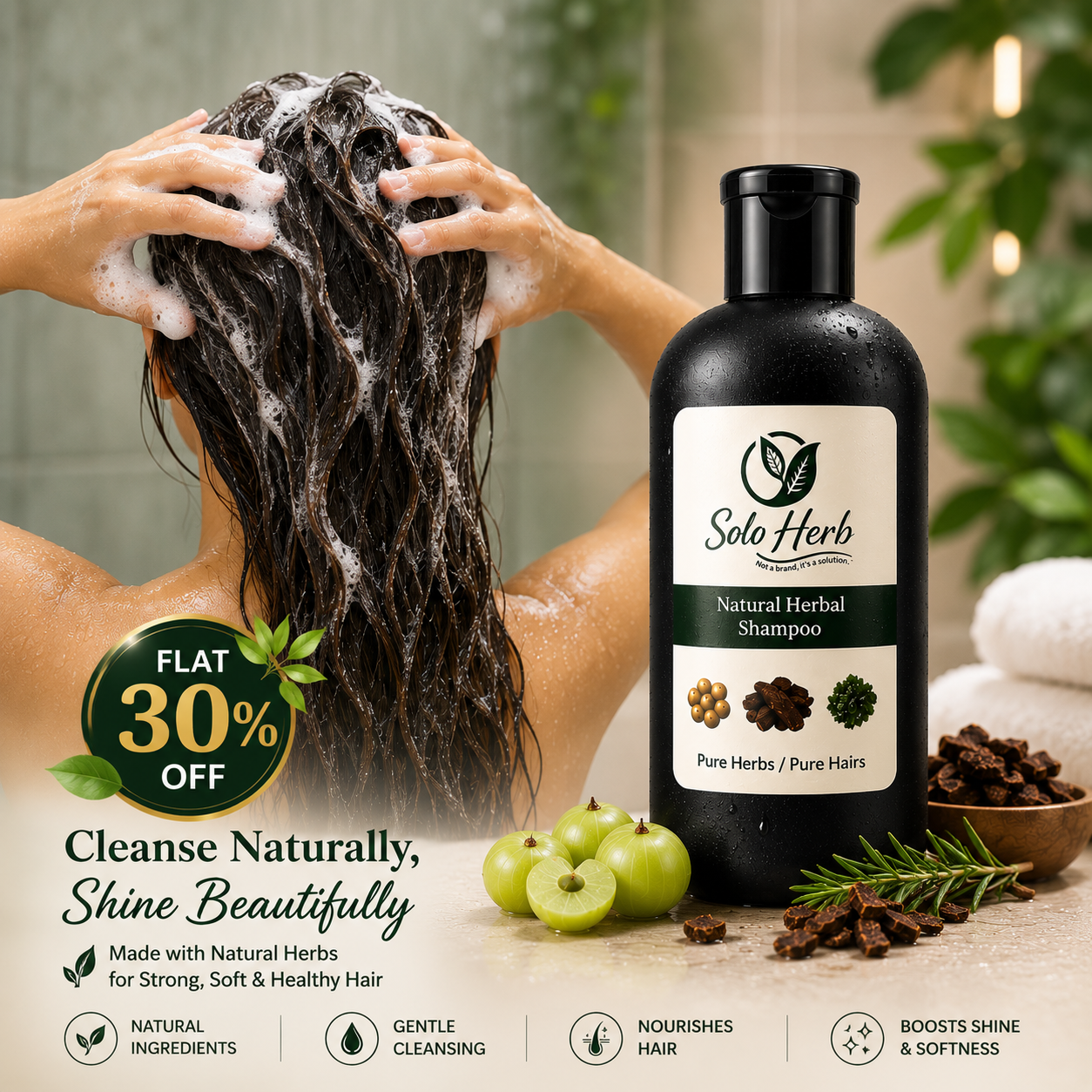 Natural Herbal Shampoo - Solo Herb - Image 4