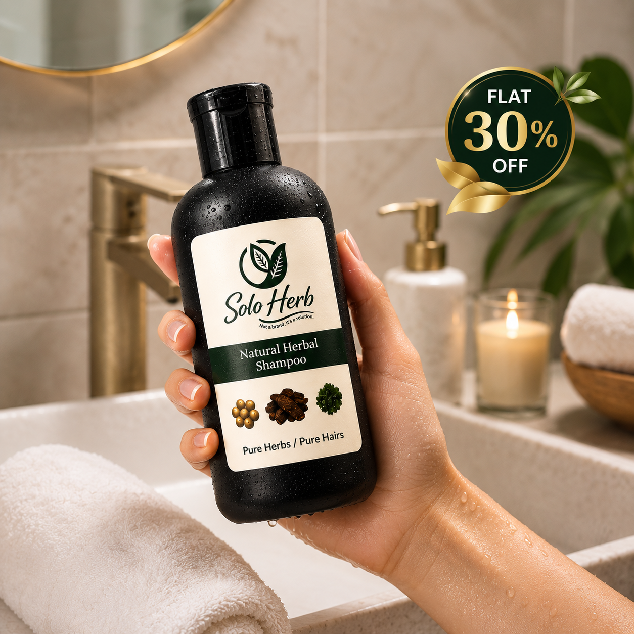 Natural Herbal Shampoo - Solo Herb - Image 2